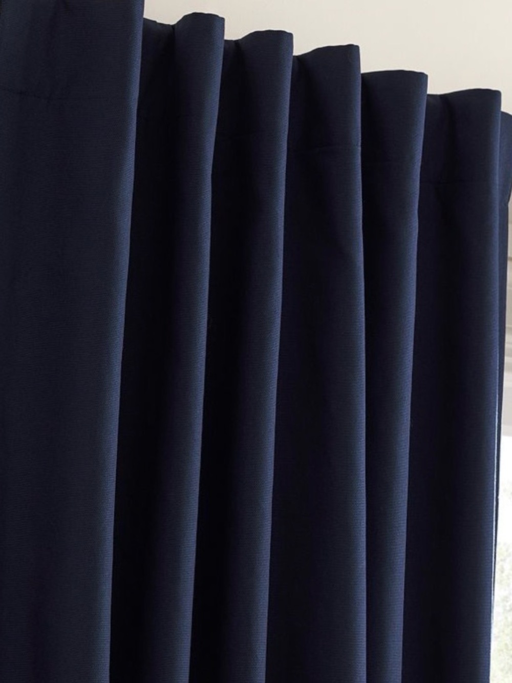 Two Pottery Barn Kids Quincy Cotton Canvas Blackout Curtains in Navy 44x96 - Picture 2 of 7